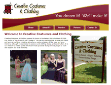 Tablet Screenshot of creativecostumesandclothing.com